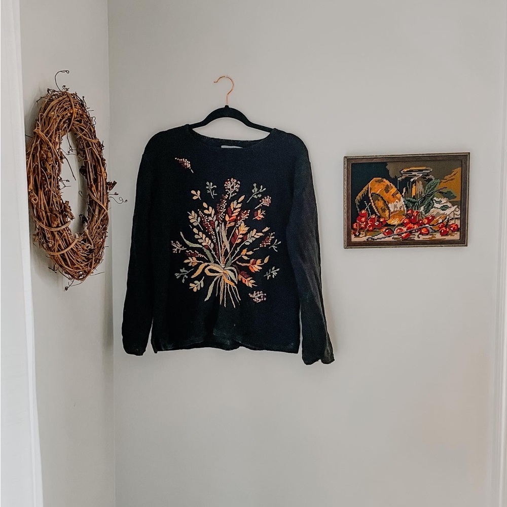 Embroidered Vintage Fall Harvest Sweater